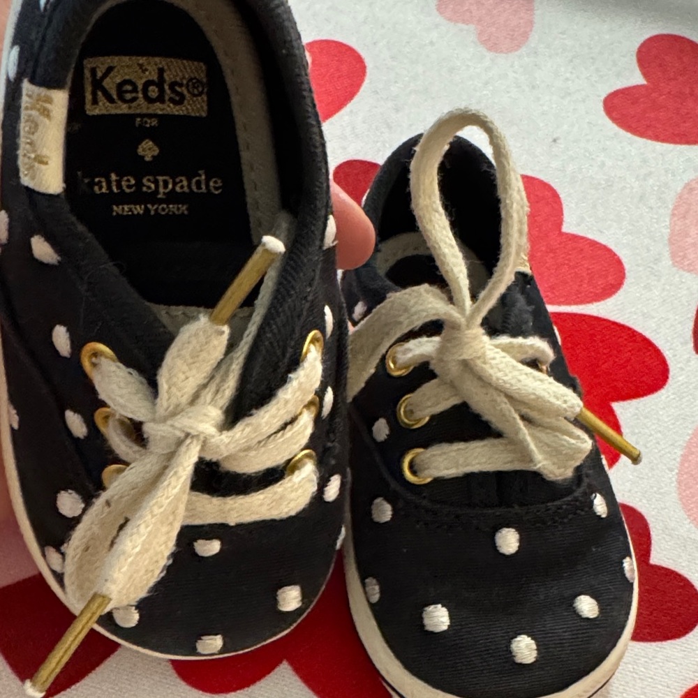 Kate Spade Kids Black and White Polka Dot Sneakers